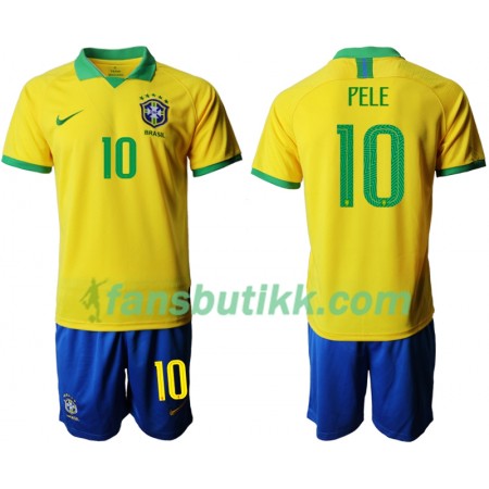 Fotballdrakt Brasil PELE 10 Barn Hjemmetrøye Copa América 2019 Kortermet